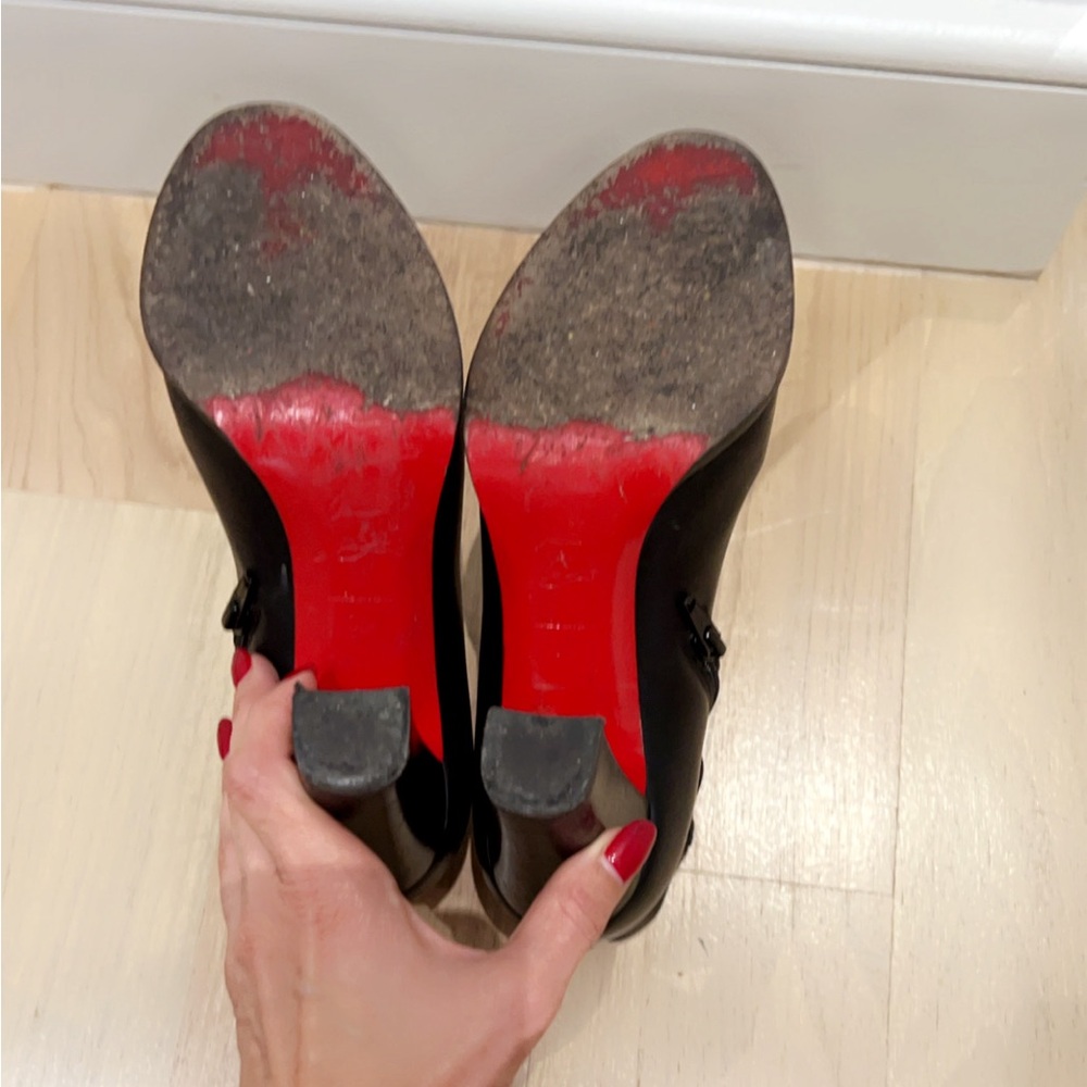 Christian Louboutin Cuoio Heel Black Boots size 38 - Picture 3 of 4